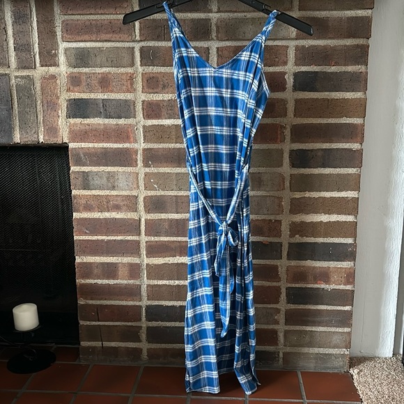 Womens Old Navy Tank Dress, Blue, Small Petite, Plaid, Petite - Picture 1 of 7